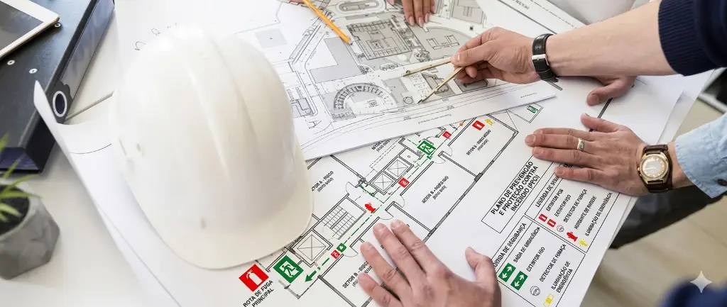 Planta técnica de projeto de incêndio PPCI